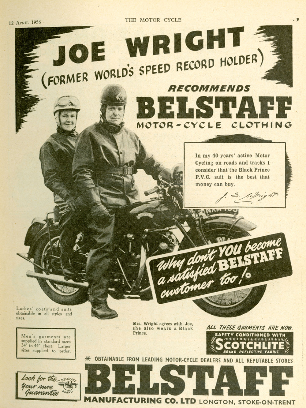 Belstaff Advert 1950s