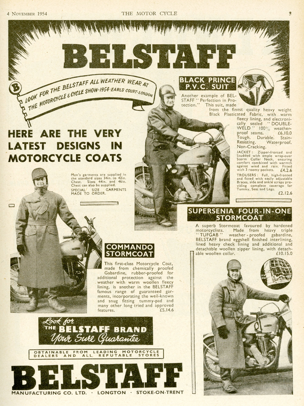 Belstaff Advert 1950s