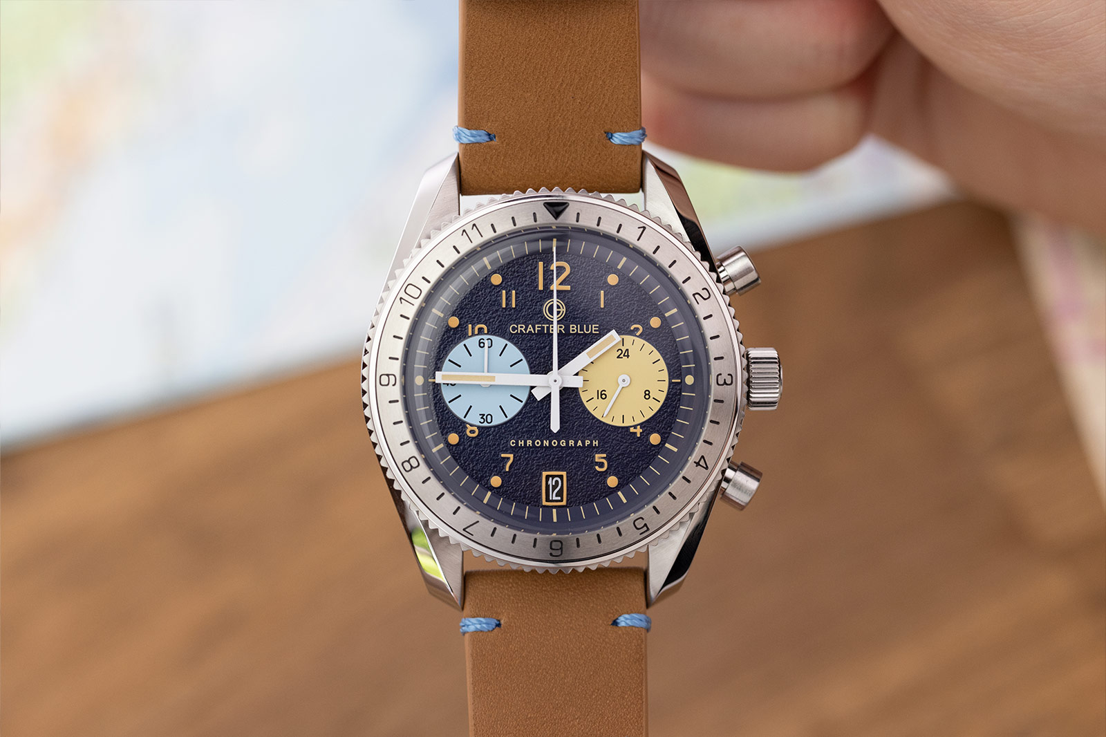 Crafter Blue Bon Voyage Macaron Super Chrono Watch Review