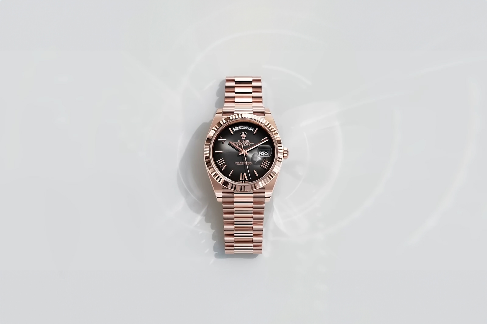 Rolex Showcase Day-Date Everose Gold with Slate Ombré Dial for Oscars 2024